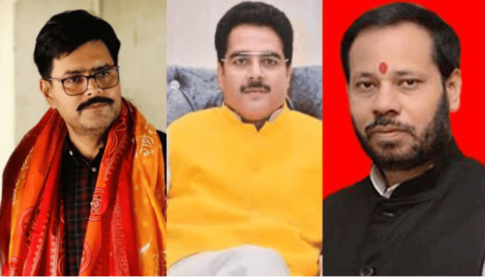Abhay Singh (Gosaiganj, Ayodhya), Rakesh Pratap Singh (Gauriganj, Amethi), and Manoj Kumar Pandey (Unchahar, Rae Bareli)