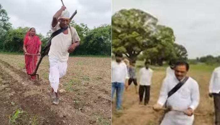 BJP leader Stunt in Farm