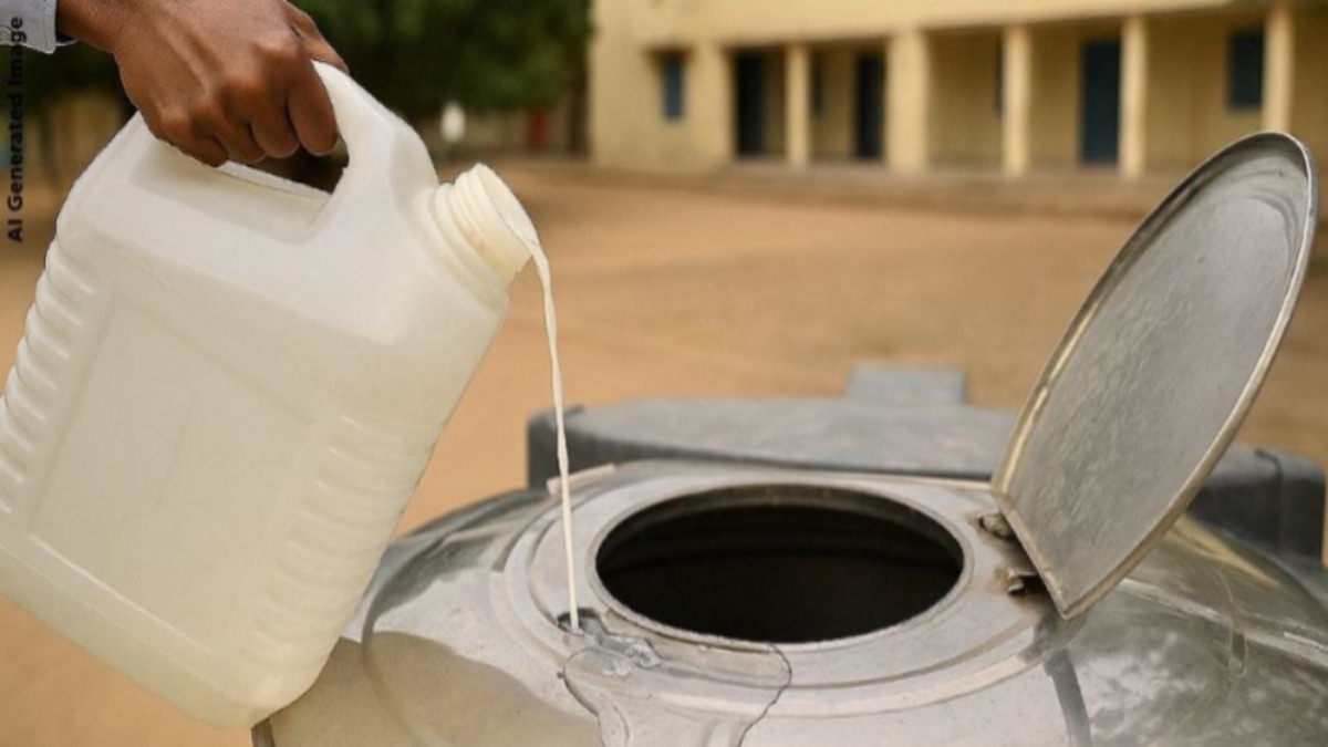 Poison was poured into the school tank