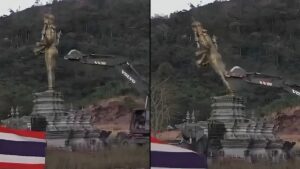 Lord Vishnu Statue Demolition