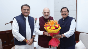 Praful Patel Sunil Tatkare Amit Shah Meet
