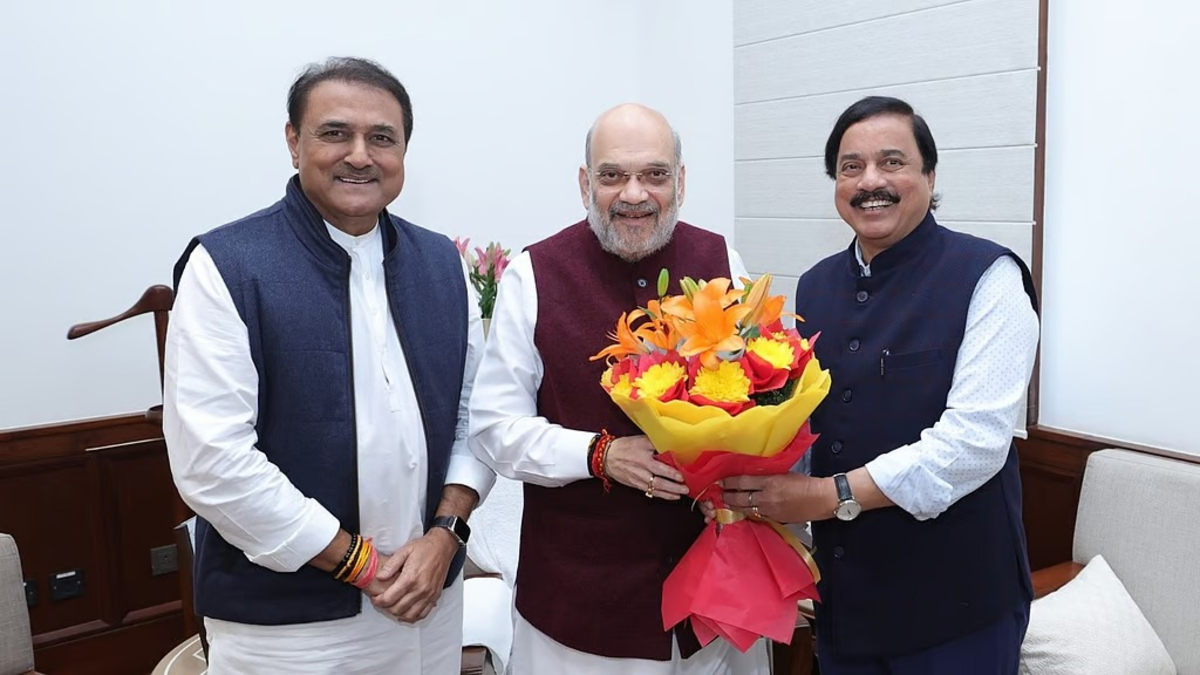 Praful Patel Sunil Tatkare Amit Shah Meet