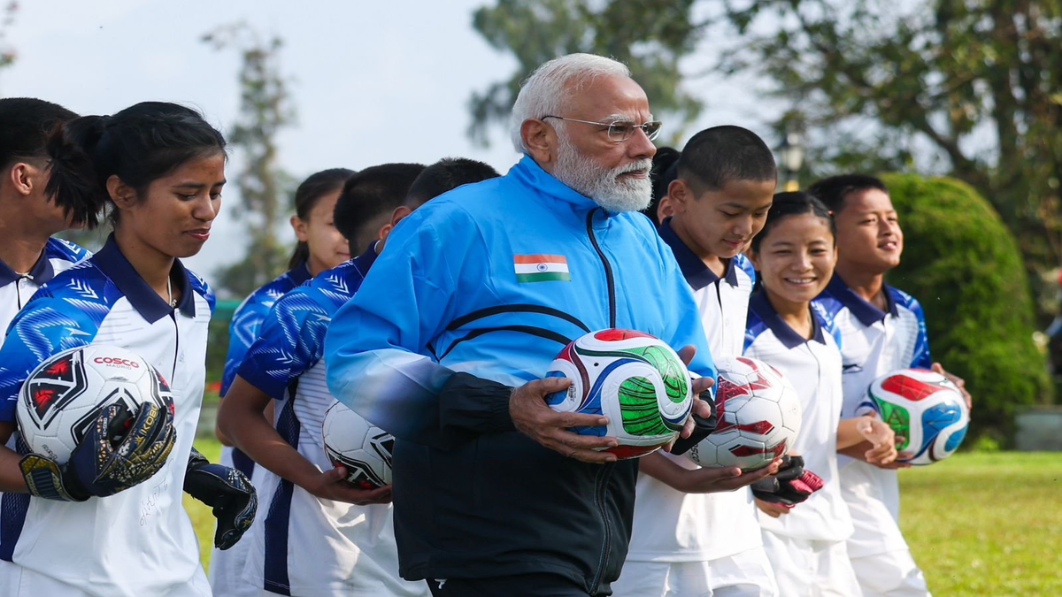 PM Modi Playing Football