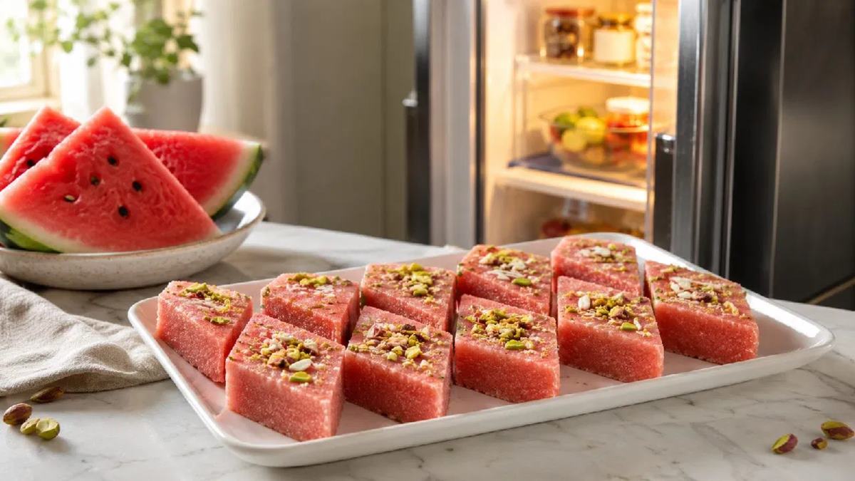 Watermelon Barfi Recipe: उन्हाळ्यात ट्राय करा कलिंगडाची मऊ आणि रसाळ बर्फी! तोंडात टाकताच विरघळेल, नोट करा सोपी रेसिपी