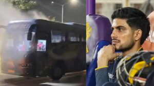 GT Team Bus Fire: आयपीएल फायनल संपल्यानंतर मोठा अनर्थ टळला! गुजरात टायटन्सच्या टीम बसला भीषण आग; खेळाडू थोडक्यात बचावले